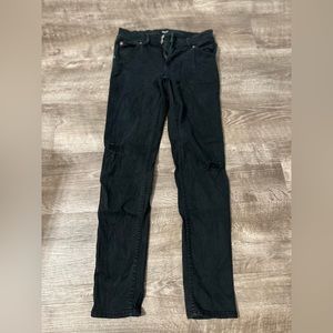 28. Black. Hudson jeans. With holes.